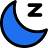 Illustration of the moon sleeping